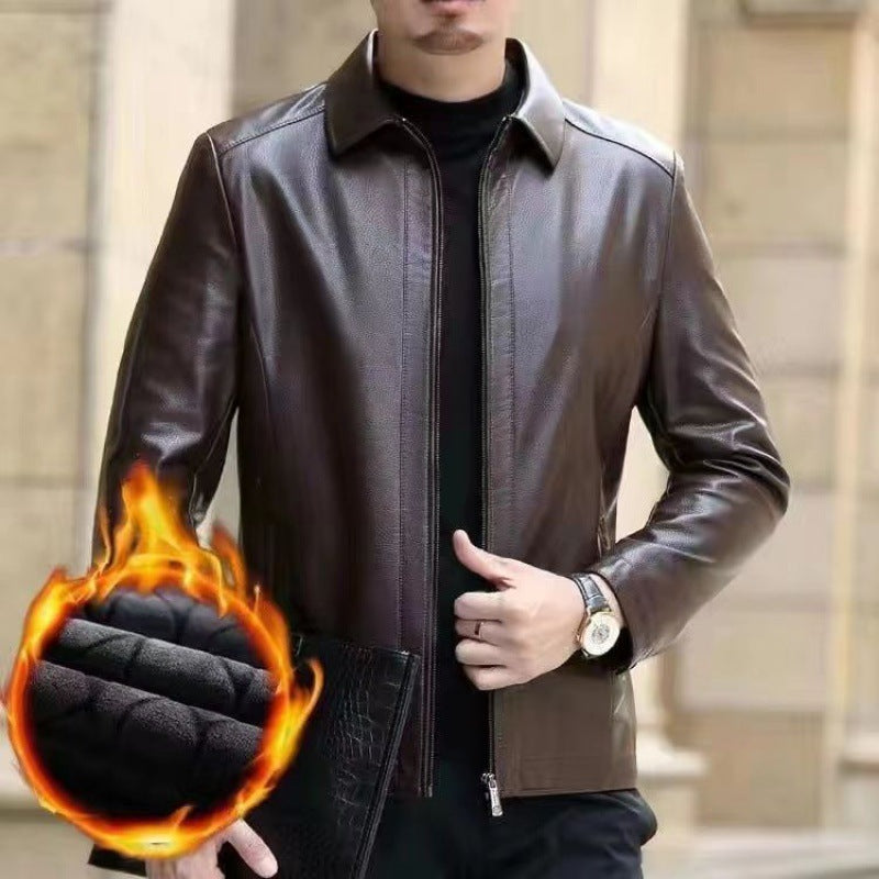 Leather Jacket For Middle-aged Men