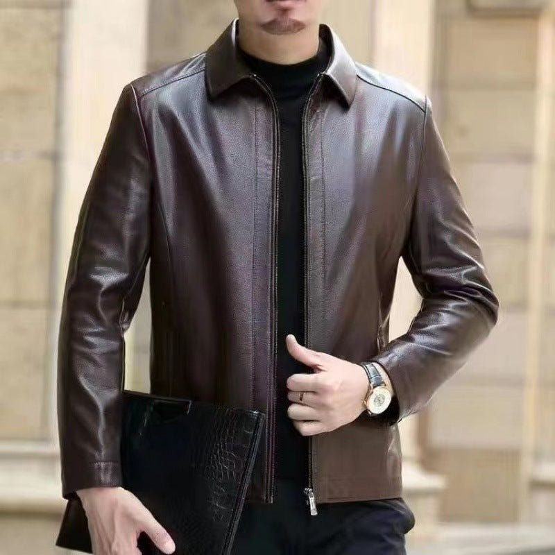 Leather Jacket For Middle-aged Men