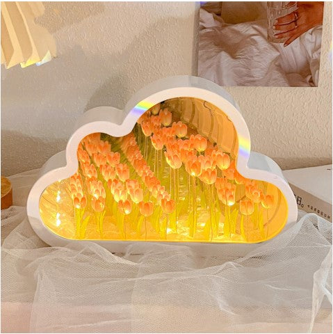 Forever Cloud Tulip Mirror Night Light