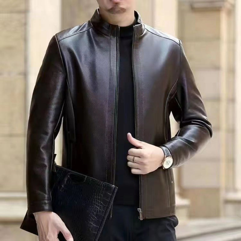 Leather Jacket For Middle-aged Men