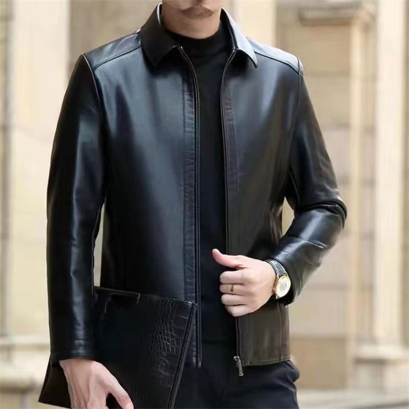 Leather Jacket For Middle-aged Men